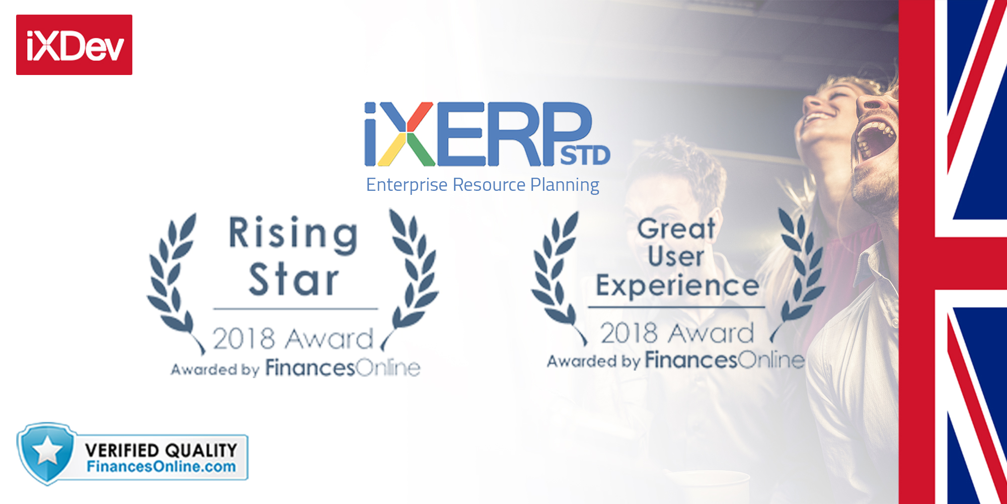 iXERP Standard 2018 Software Awards for ERP Software from FinancesOnline.com for SAAS Reviews