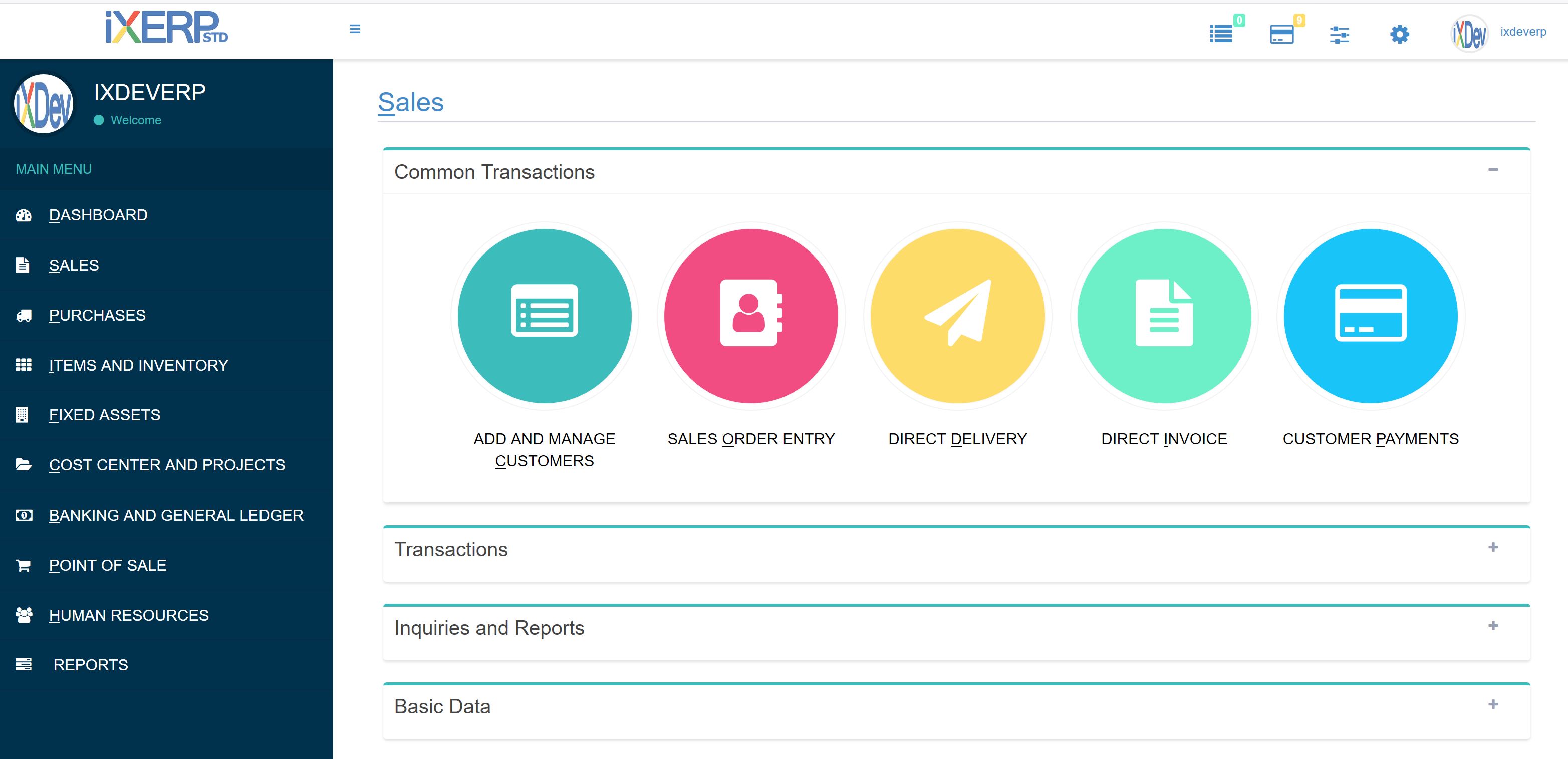 iXERP Sales Module – Customer Sales Management